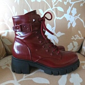 G Los Angeles Oxblood Combat Boots